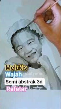 cara melukis wajah semi abstrak 3d Rafatar #ayomelukis #drawing #art
