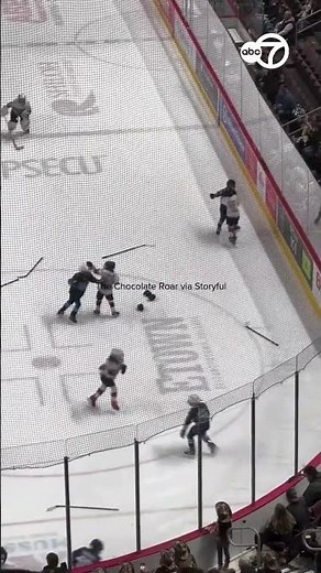 Brawl breaks out at kids' ice hockey game