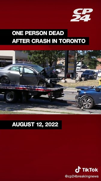 Two people have been sent to the hosptial after a two-vehicle collision in Toronto overnight, police say. For more on the crash, click link in bio. #cp24