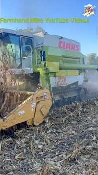 Rare 1994 CLAAS Commandor 228CS Combine on Tracks Harvesting Corn!