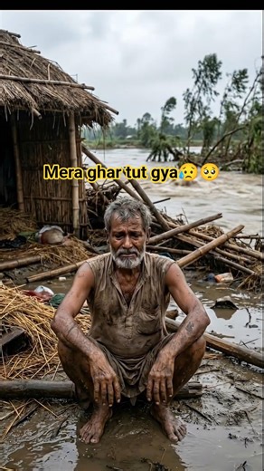 Poor Grandpa Builds Dream 🏠 Using Bamboo Stick & Palm Leaves | #ai #short #shortfeed #crafting