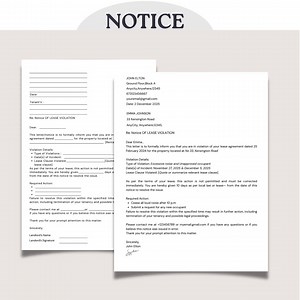 Printable Eviction Notice Template: Editable Landlord Form (US Letter & A4) (digital Download) - Etsy