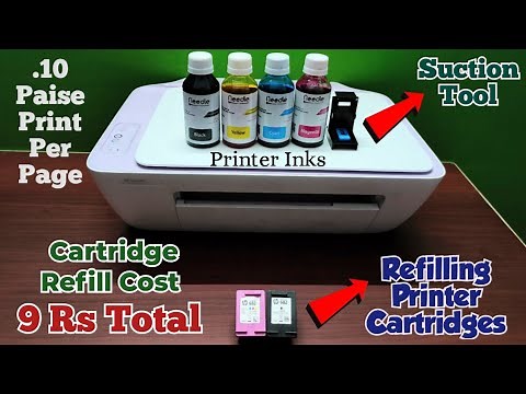 How to refill HP deskjet printer cartridge | प्रिंटर में इंक कैसे भरे? - Ink refilling in printer#hp