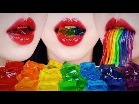 asmr 1 HOURS EATING JELLY AND NOODLES FULL COLOR SO YUMMY (asmrsound)
