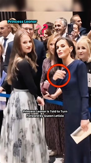 Princess Leonor Is Told to Turn Forward by Queen Letizia