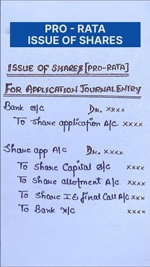 Pro rata | issue of shares journal entry | class 12 accounting