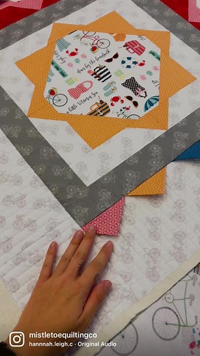 Custom Quilting with Prairie Points for Clients
