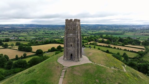 Glastonbury Tor, UK: Drone tour of the mythological and spiritual tower