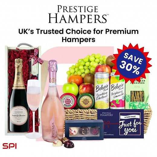 Prestige Hampers UK - Luxury Gift Hampers, Food, Wine & Gift Ideas - Spideroo UK