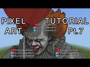 Minecraft Pixel Art Tutorial - Pennywise (IT) Part 7