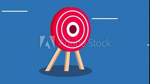 Animation of a businessman targeting his work targets and goals, suitable for presentations on achieving work targets