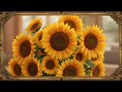 8K UHD Ultra Realistic Sunflowers in Soft Daylight | 5 Hours Frame TV Wall Decor for Display