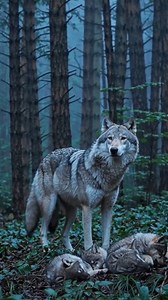 136K views · 13K reactions | A grey Timber Wolf protecting her Pups. She watches the rain fall down #Timberwolves #greywolf #Wolf #wolfpack #wolves #mom #nature #wildlife | Wolf Lover | Facebook