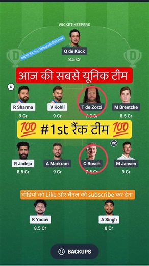IND VS SA ODI Dream11 Prediction | IND VS SA Dream11 Team Of Today Match |IND VS SA dream11