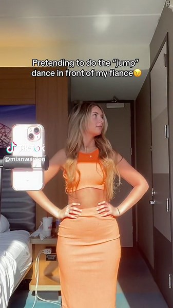 Pretending to do the “Jump” Dance in Front of My Fiancé