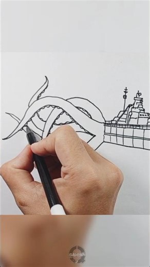 Review - How to Draw SCP 4217 - Battleship Monster #shorts #drawing #howtodraw #trevorhenderson