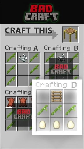 BadCraft – Which Recipe Makes Scaffolding? 🤔 (Minecraft) #minecraftbuilding #badcraft #minecraft
