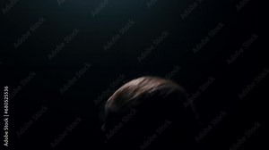 Female boxer in dark room practicing shadow boxing, female fighter practicing fast punches with back light in slow motion, 4k