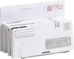 Mind Reader 3-Tier Mail Sorter, Desktop Organizer, Mail Organizer, Modern, Office, Acrylic, Clear