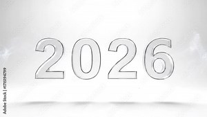 Anticipation of 2026: The year 2026 is depicted in a simple and clear style, creating an aura of futuristic anticipation.