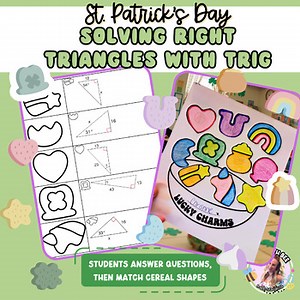 Geometry - Trigonometry Right Triangle Trig St. Patrick's Day Worksheet Activity