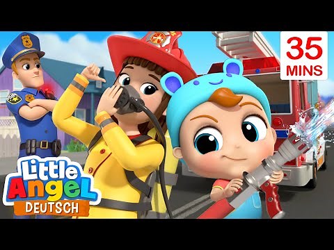 Polizei oder Feuerwehr? | Mit Blaulicht zum Einsatz | Little Angel Deutsch - Kinderlieder