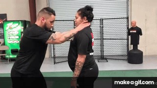 Krav Maga Front Choke Defense   Escape on Make a GIF