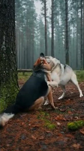 Dogs vs Wolves Clash and Epic Fights #animals #shorts #dogs #funny