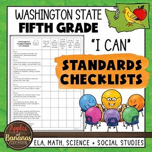 Washington State Fifth Grade "I Can" Learning Standards Checklists