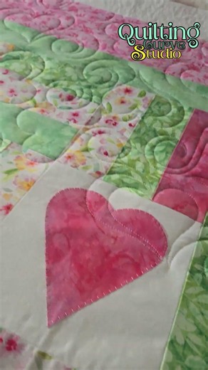 Quilting a Pink Quilt with My Favourite Heart Design #shorts #quilting