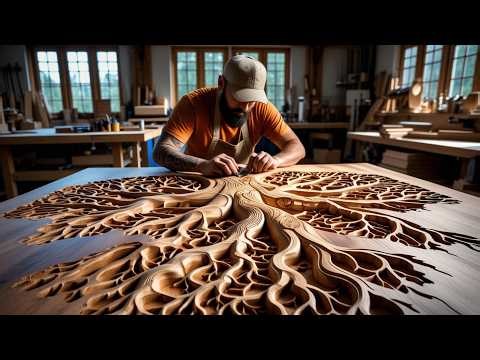 Talented Woodworker: Building a Desk with Tree-Shaped Lightning Design and Epoxy Finish