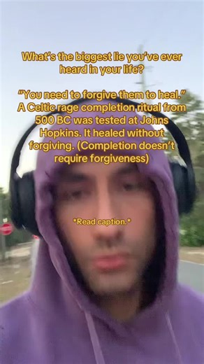 1.\tThe ritual was called “Fearg Críoch” — wrath ending. Celtic druids used it for those violated by people who didn’t deserve forgiveness. The person didn’t forgive. They completed. They’d carve the violator’s name into wood, speak every ounce of their rage at the carving, then throw it into a fire and watch it burn. The rage was complete. The person was free. Forgiveness was optional. Completion was mandatory. \t 2.\tJohns Hopkins moral injury researchers tested this with trauma survivors pres