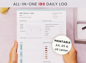 IBS Daily Tracker: Food Log, Symptoms, Bowel Movement (PDF) - Etsy