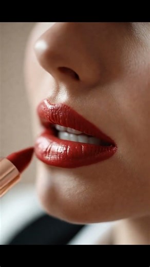 Red Lipstick Application ASMR ❤️ | Satisfying Makeup Sounds #shorts