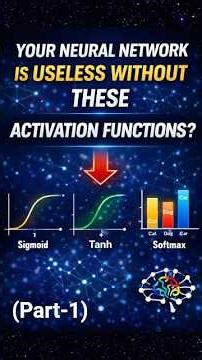 Types of Activation Functions in Neural Networks. (Part - 1) #ai #deeplearning #education #learning