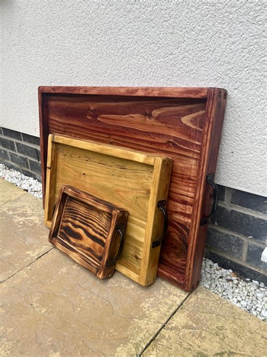 Serving Trays Made From Reclaimed Wood-rustic-farmhouse Style - Etsy