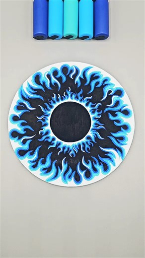 Blue Flames with Paint Markers! 💙🔥💙