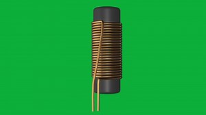 Download 3D Inductor Rotating on Green Screen Background Realistic Electronic Coil Component Animation for Circuit Design, Electronics, Engineering, and Technology Projects for free