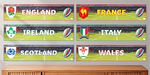 Six Nations Championship Country Banners - Rugby Six Nations 2022