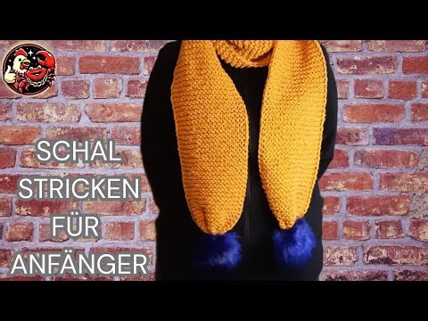 Schal stricken für Anfänger: Einfache Schritt-für-Schritt Anleitung mit Plüsch-Bommel