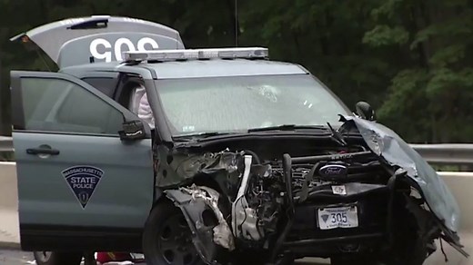 State trooper injured in 4-vehicle crash on Mass. Pike in Framingham