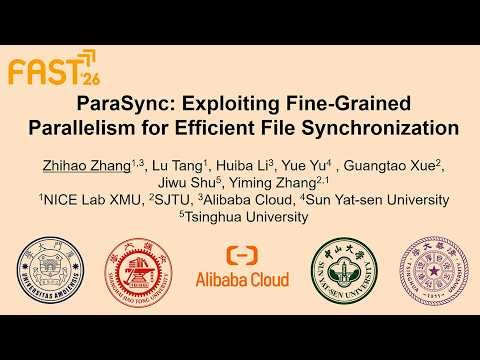 FAST '26 - ParaSync: Exploiting Fine-Grained Parallelism for Efficient File Synchronization