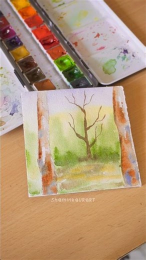 Forest trees 🌳 #watercolour #painting