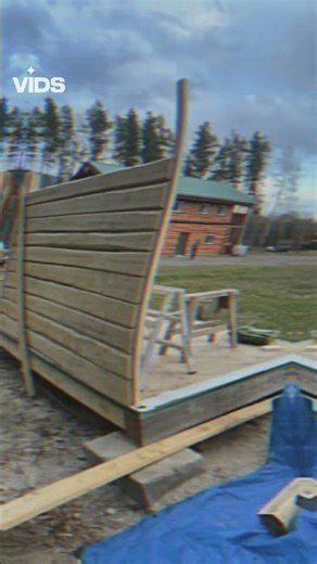 Fully scribed log Sauna Build time laps.