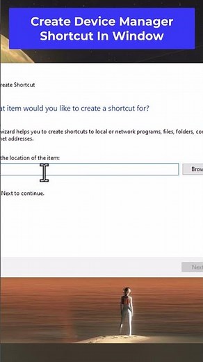 Create Device Manager Shortcut in Window