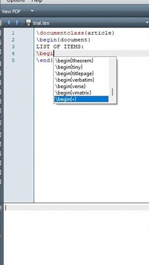 list in texmaker #latex #list #listing #bullet #shorts #viealreels #maths #bsc #bca #items #trending