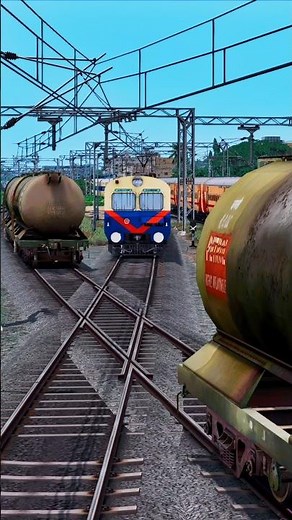 Train Simulator Game l ICF MEMU Coaches Fast Crossing Railroad #train #trainsimulator #traingame