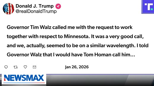 "This post by the President represents very good news, and welcome news for Minnesota." Former Governor of Minnesota Tim Pawlenty praised President Donald Trump's communication with Minnesota Gov. Tim Walz on Monday's "Newsline." | NEWSMAX