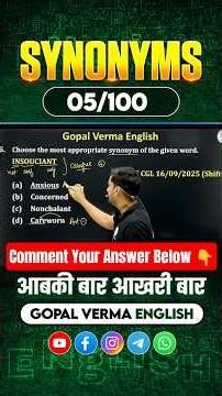 Most Repeated Synonym for SSC CGL 2026 #synonyms #ssc #shorts