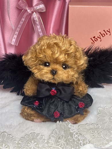 Handmad Chocolate Poodle Plush With Outfit: Realistic Stuffed Animal Companion, Movable Joints - Etsy